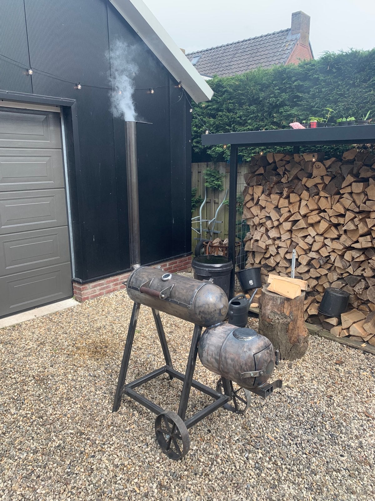 BBQ Offset SMOKER Handcrafted degelijk, Ophalen, Zo goed als nieuw