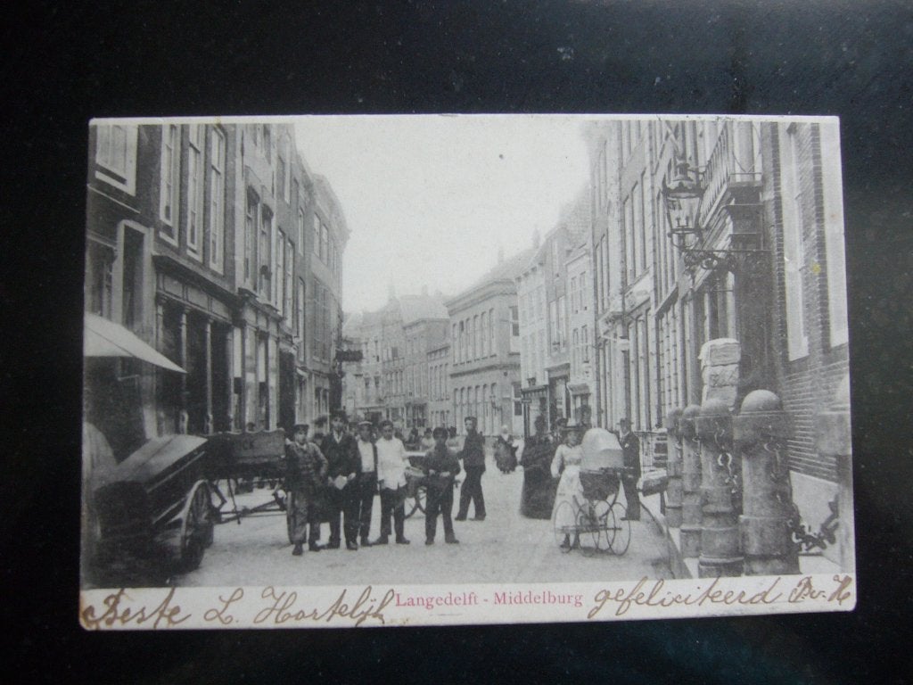 MIDDELBURG  =  LANGEDELFT  - OUD KINDERWAGEN BRIEFKAART 1902, Ophalen of Verzenden, Voor 1920, Gelopen, Zeeland