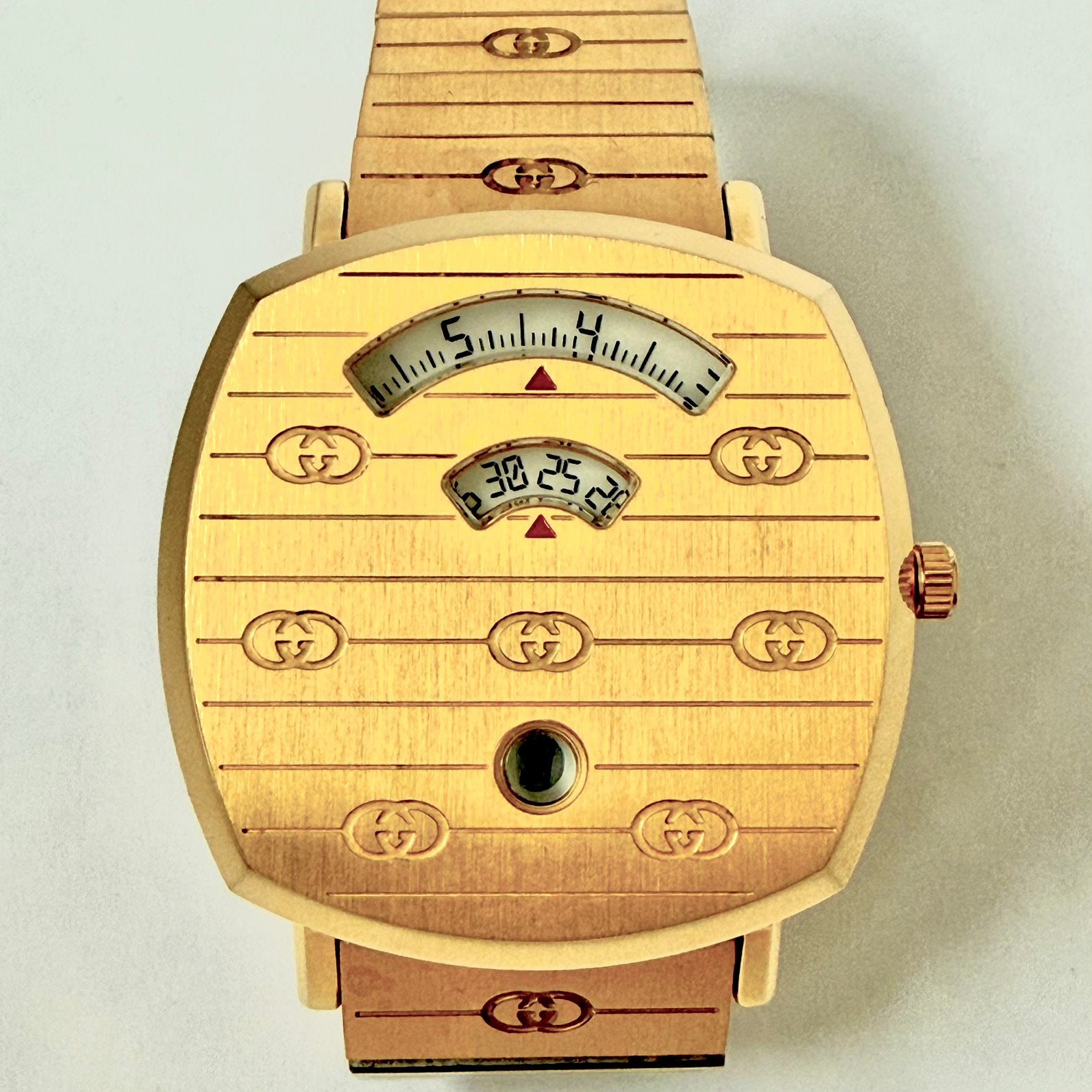 Gucci Grip | goudkleurig | 38mm | YA157409, Ophalen of Verzenden, Zo goed als nieuw, Zwart, Android