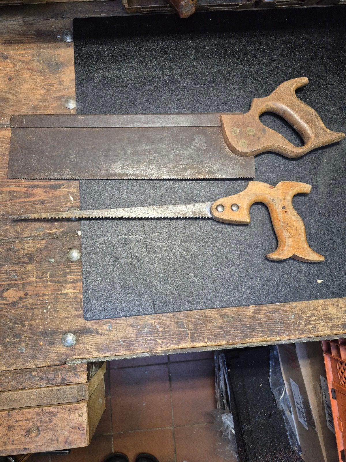 2 handzagen kapzaag en schrobzaag, Antiek en Kunst, Ophalen of Verzenden