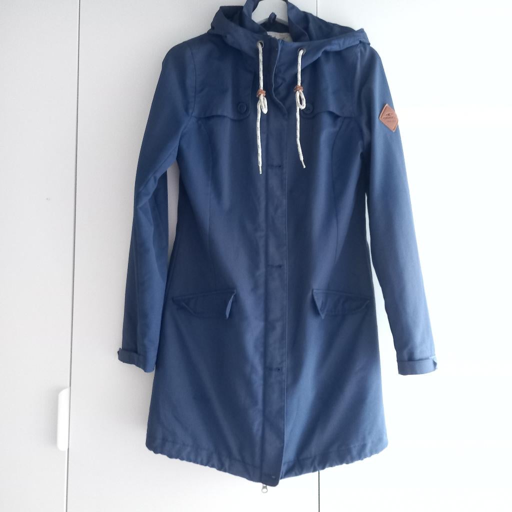 Blauwe lange jas Oneill dames, Kleding | Dames, Jassen | Zomer, Maat 38/40 (M), Blauw, Ophalen of Verzenden, Oneill