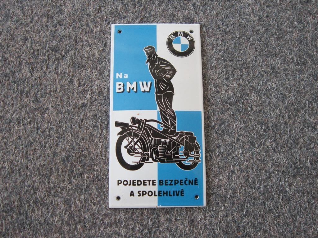 BMW MOTOR EMAILLE RECLAMEBORD, Verzamelen, Merken en Reclamevoorwerpen, Ophalen, Zo goed als nieuw, Reclamebord