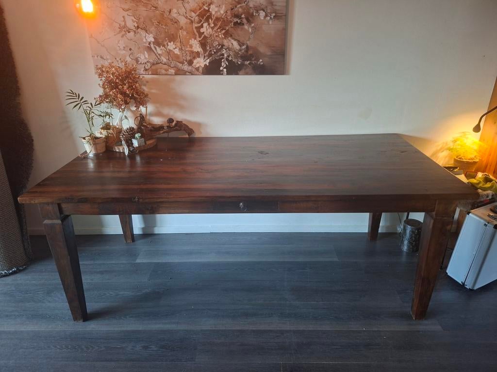 Teakhouten koloniale eettafel, Ophalen, Gebruikt, Koloniaal, Teakhout