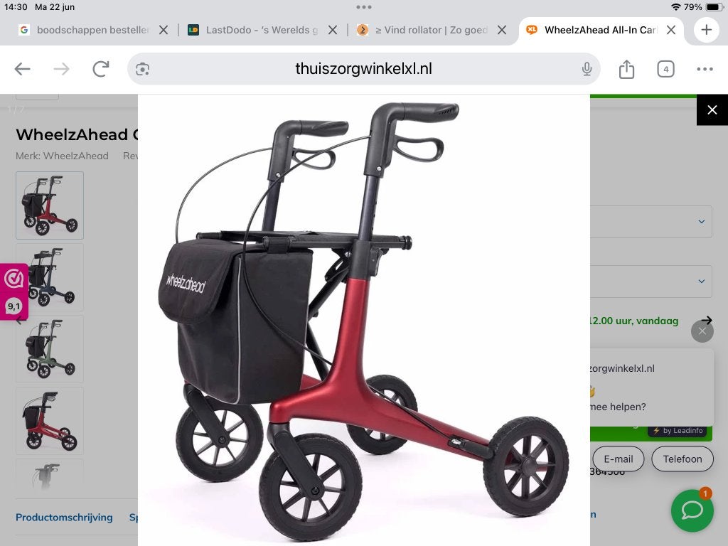 Rollator licht gewicht WheelzAhead All-In Carbon rollator, Ophalen, Opvouwbaar, Zo goed als nieuw