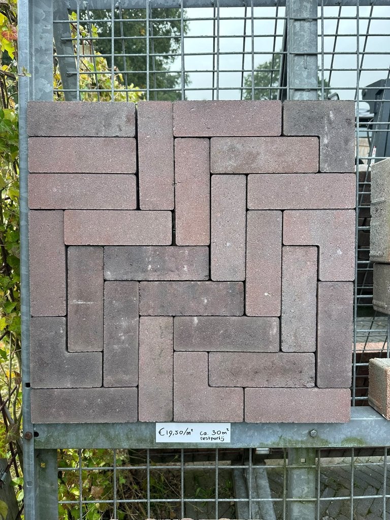 Strackstone Dikformaat Wijnrood/Antraciet restant €19,50/m2, Ophalen of Verzenden, Nieuw, Beton, Klinkers