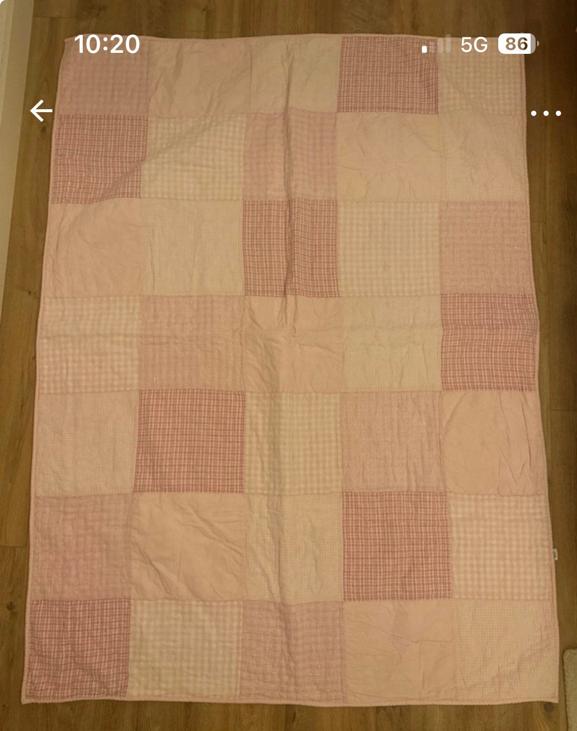 Taftan - Sprei junior - ruitjes patch - 120 x 170 - roze, Ophalen of Verzenden, Gebruikt