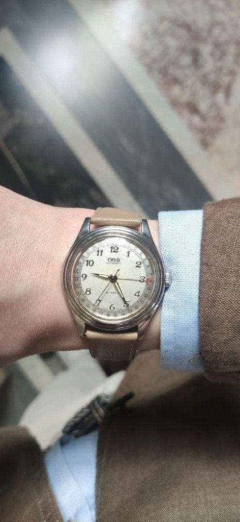 Oris Pointer Date Automatisch horloge, Overige merken, Leer, Staal, Polshorloge