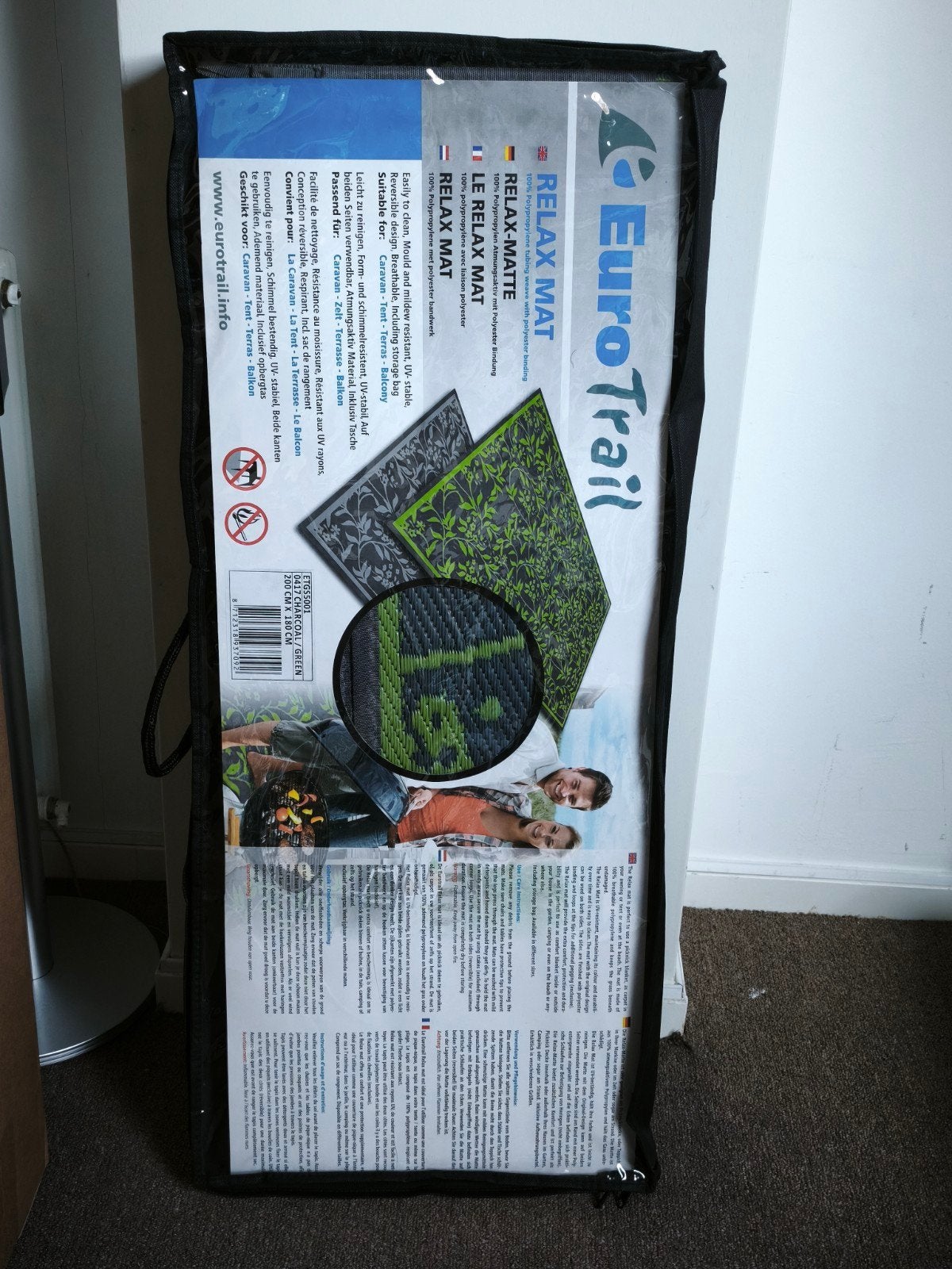 Eurotrail relaxmat 200 x 180 charcoal green, Caravans en Kamperen, Ophalen of Verzenden, Gebruikt