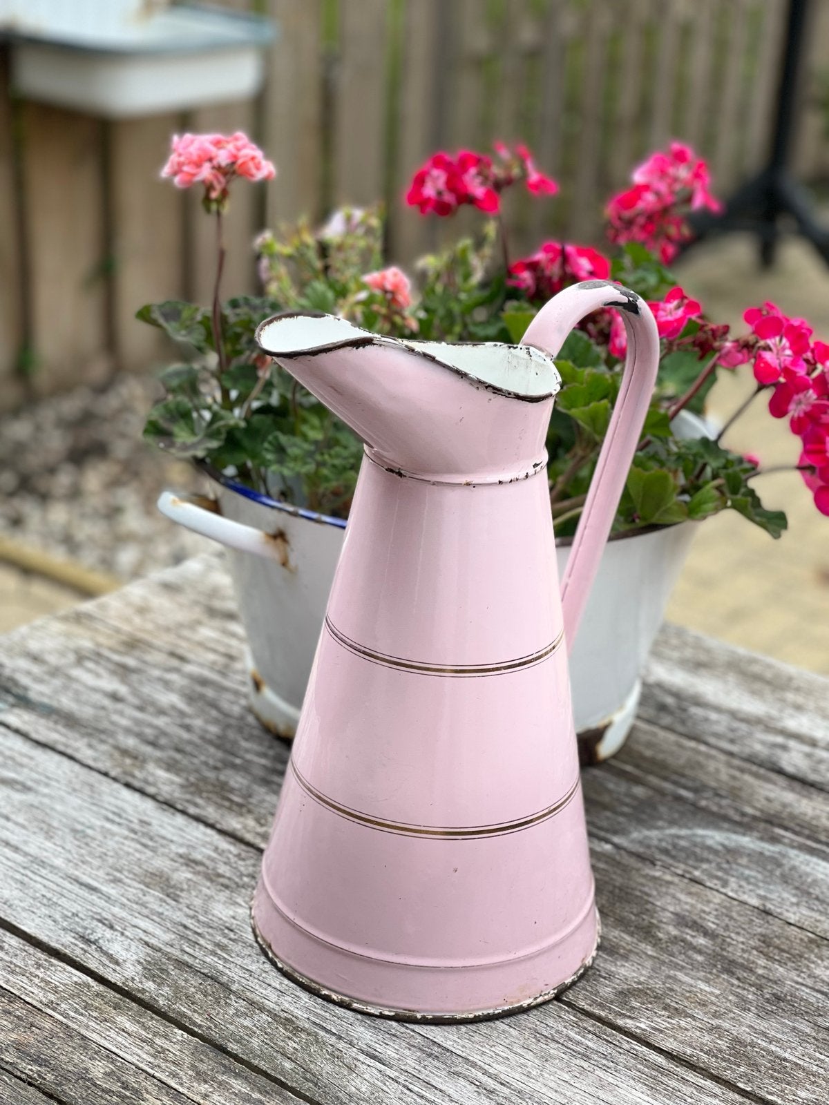 Emaille roze franse, Ophalen of Verzenden