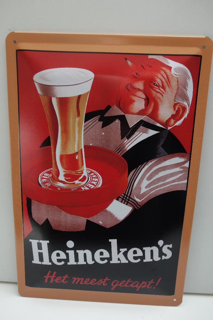HEINEKEN BIER HET MEEST GETAPT BORD voor CAFE, Ophalen of Verzenden, Nieuw, Overige typen
