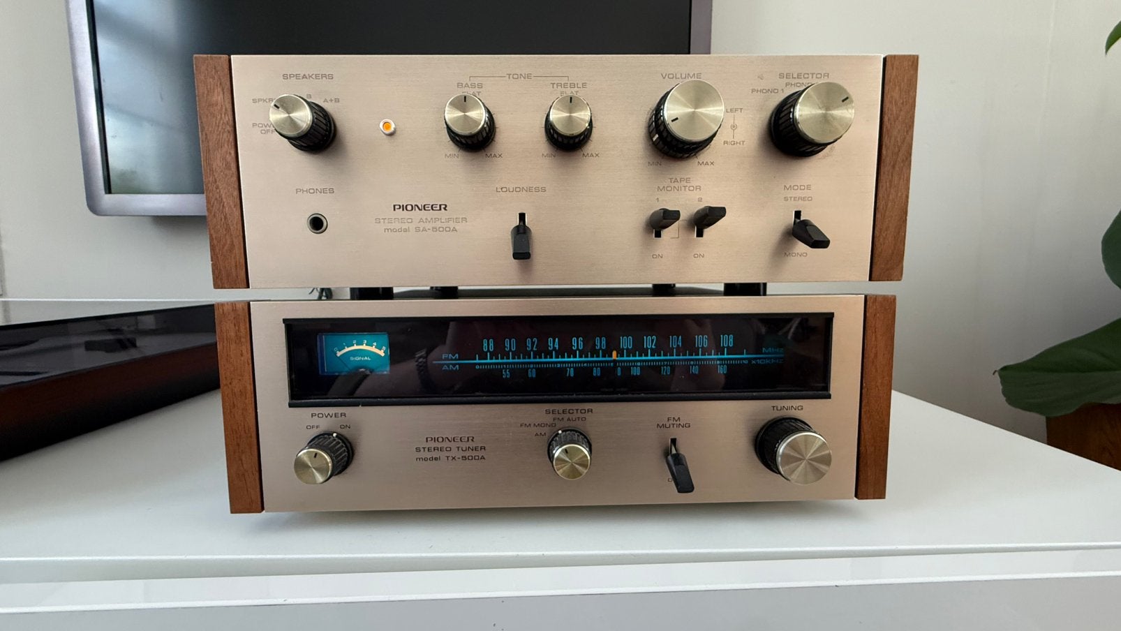 Pioneer SA-500A amplifier en TX-500A tuner set, Ophalen, Minder dan 60 watt, Pioneer