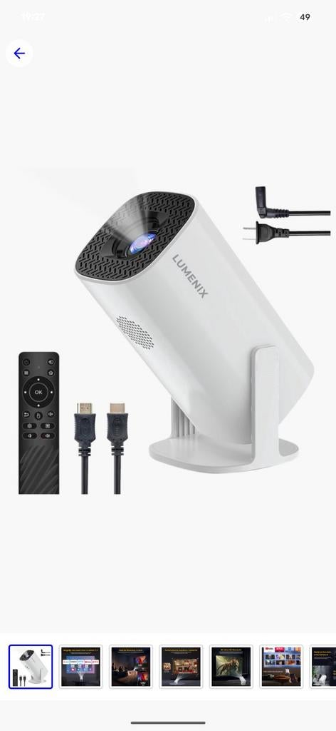 Lumenix S2 4K Mini Beamer - Smart TV Projector (was EUR 179), LED, Lumenix, Ophalen of Verzenden, Zo goed als nieuw