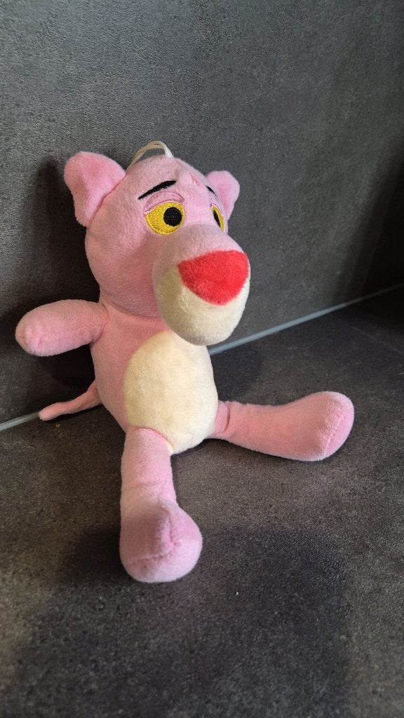 Pink Panther knuffel, zuignap, 28 cm. Roze Panter. T10, Tweedehands verkoop, Tweedehands verkoop, Gebruikt, Overige typen