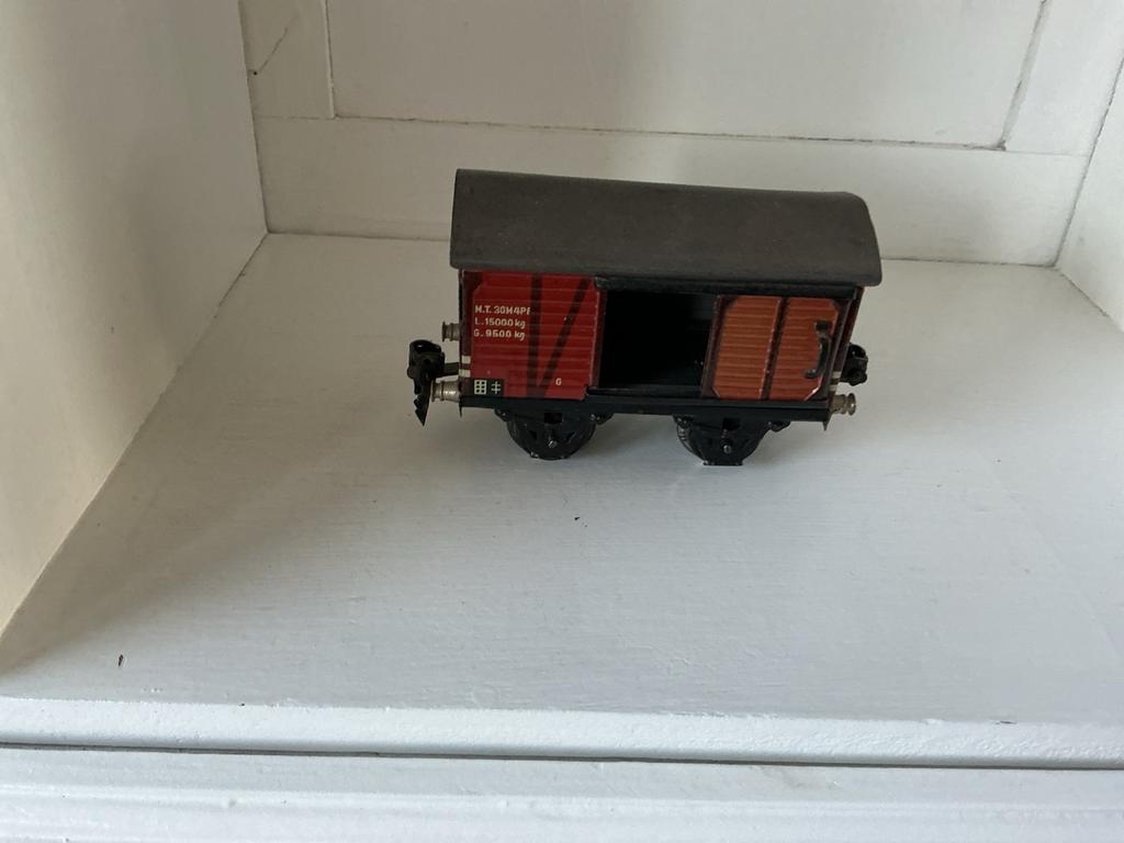 Vintage Märklin Goederenwagon - Rood Spoor 0, Wisselstroom, Gebruikt, Wagon, Ophalen of Verzenden