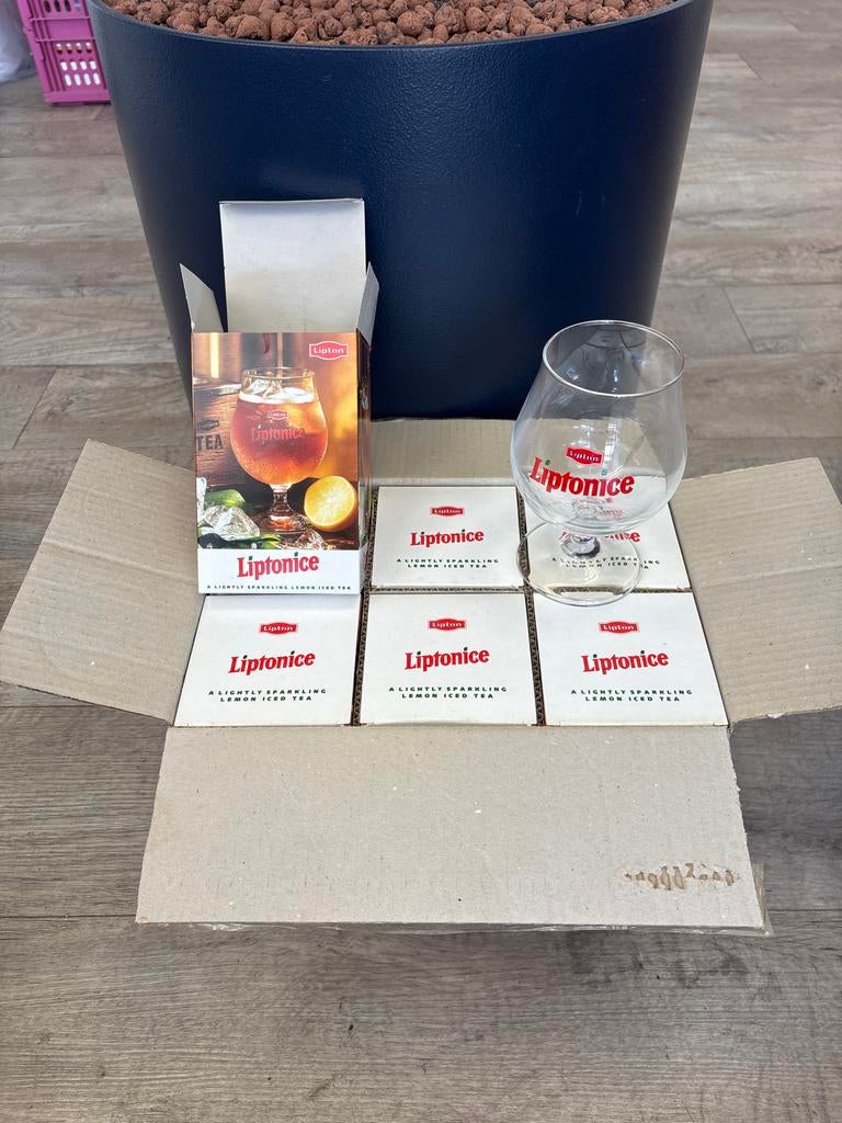 6 Liptonice Glazen, Ophalen of Verzenden, Zo goed als nieuw, Gebruiksvoorwerp