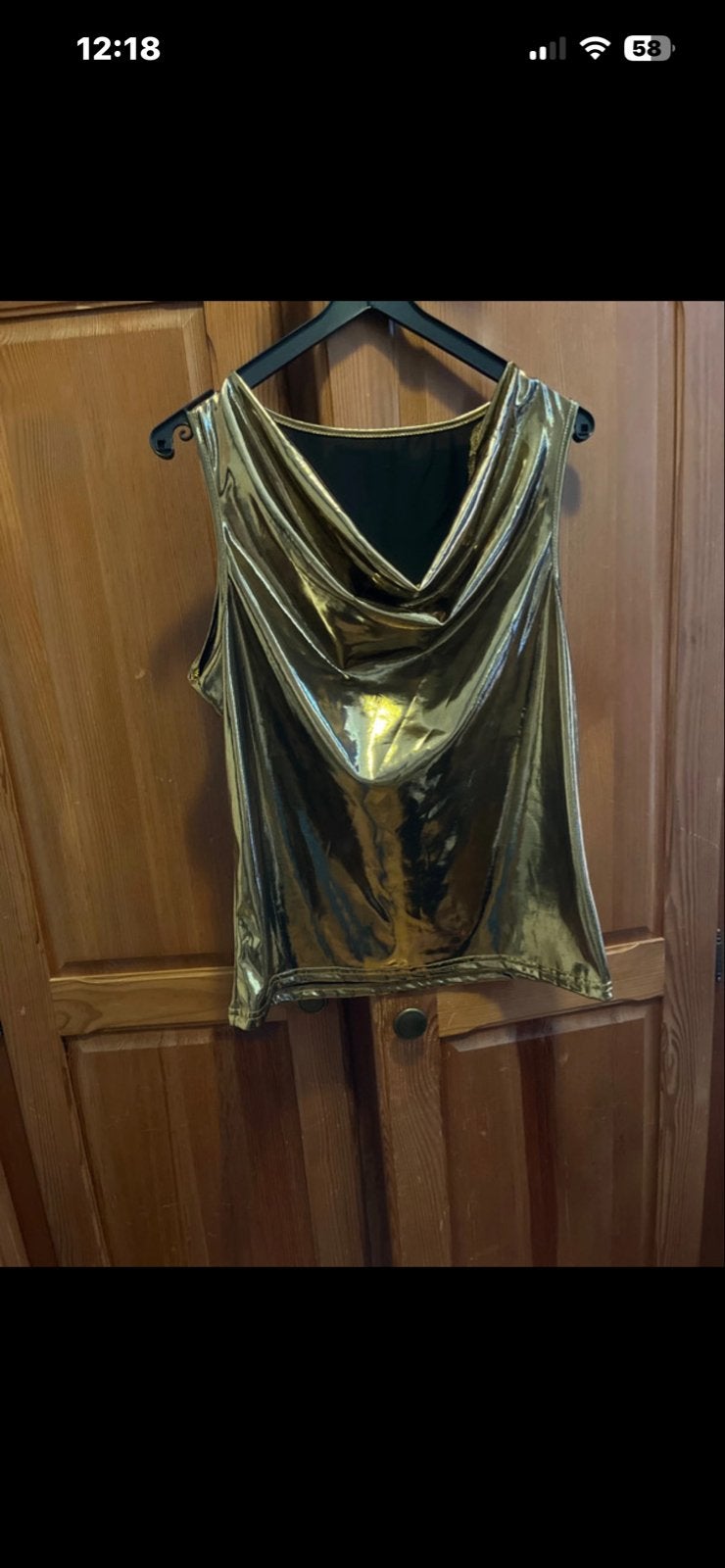 Gouden Disco Outfit - Top en Broekje, Carnaval, Zo goed als nieuw, Kleding, Ophalen