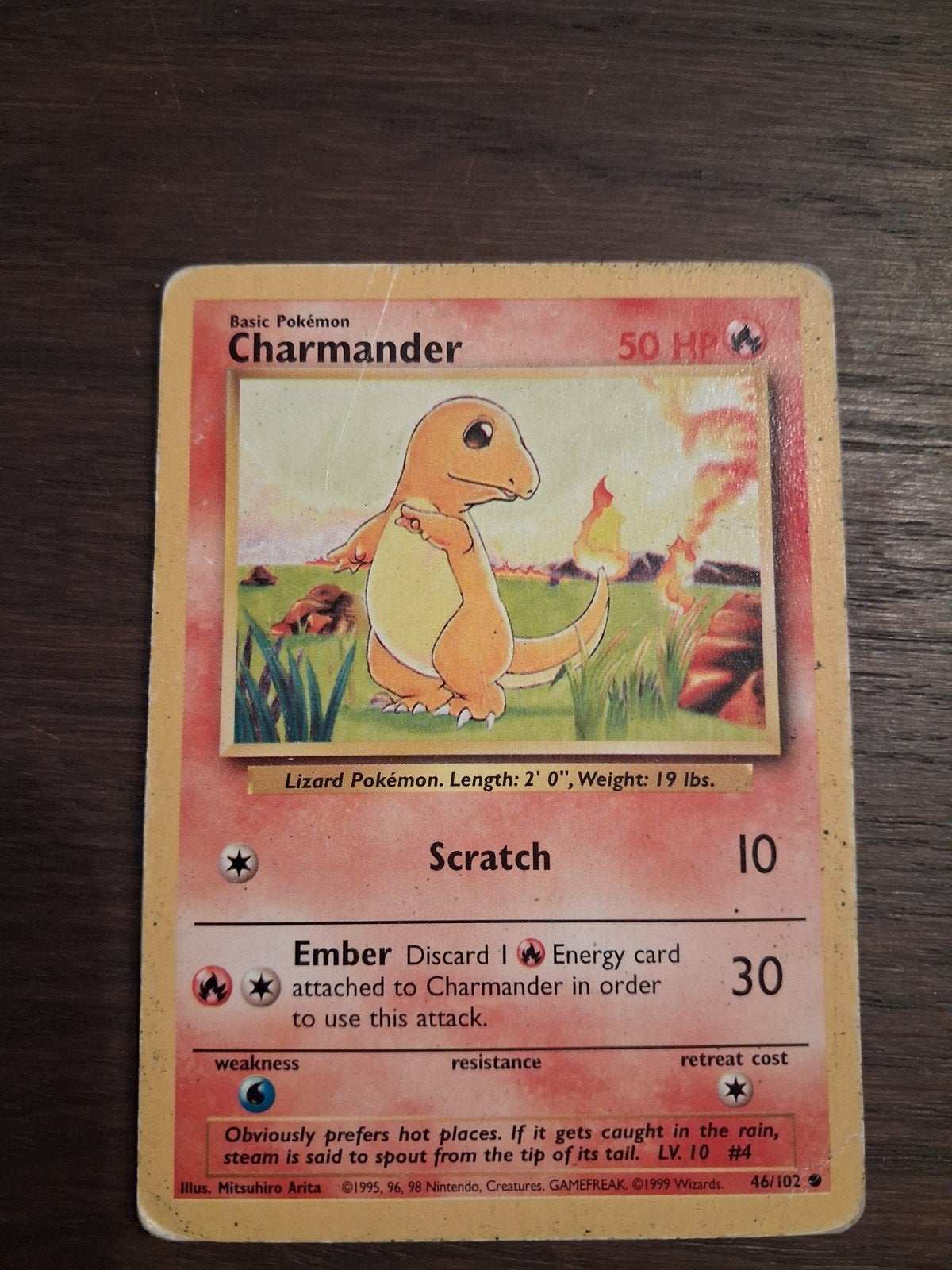Charmander Pokémon kaart 46/102, Hobby en Vrije tijd, Ophalen of Verzenden, Gebruikt, Losse kaart