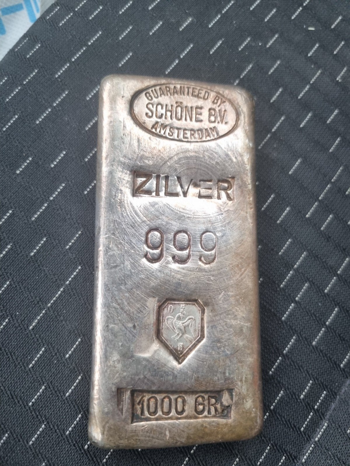 Zilverbaar 1000 gram 999 Schöne B.V. Amsterdam, Ophalen of Verzenden