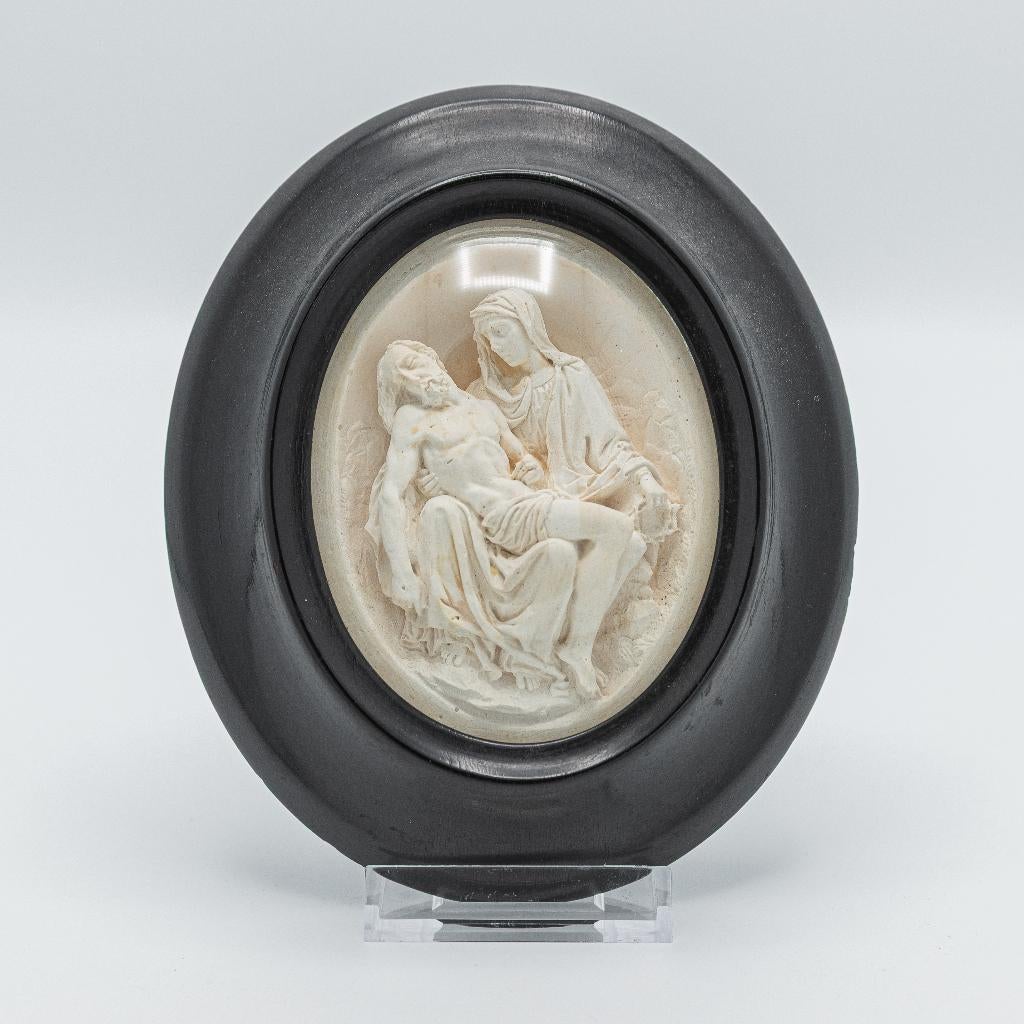 Meerschuim reliëf, Pieta, Maria en Jezus, Ophalen of Verzenden