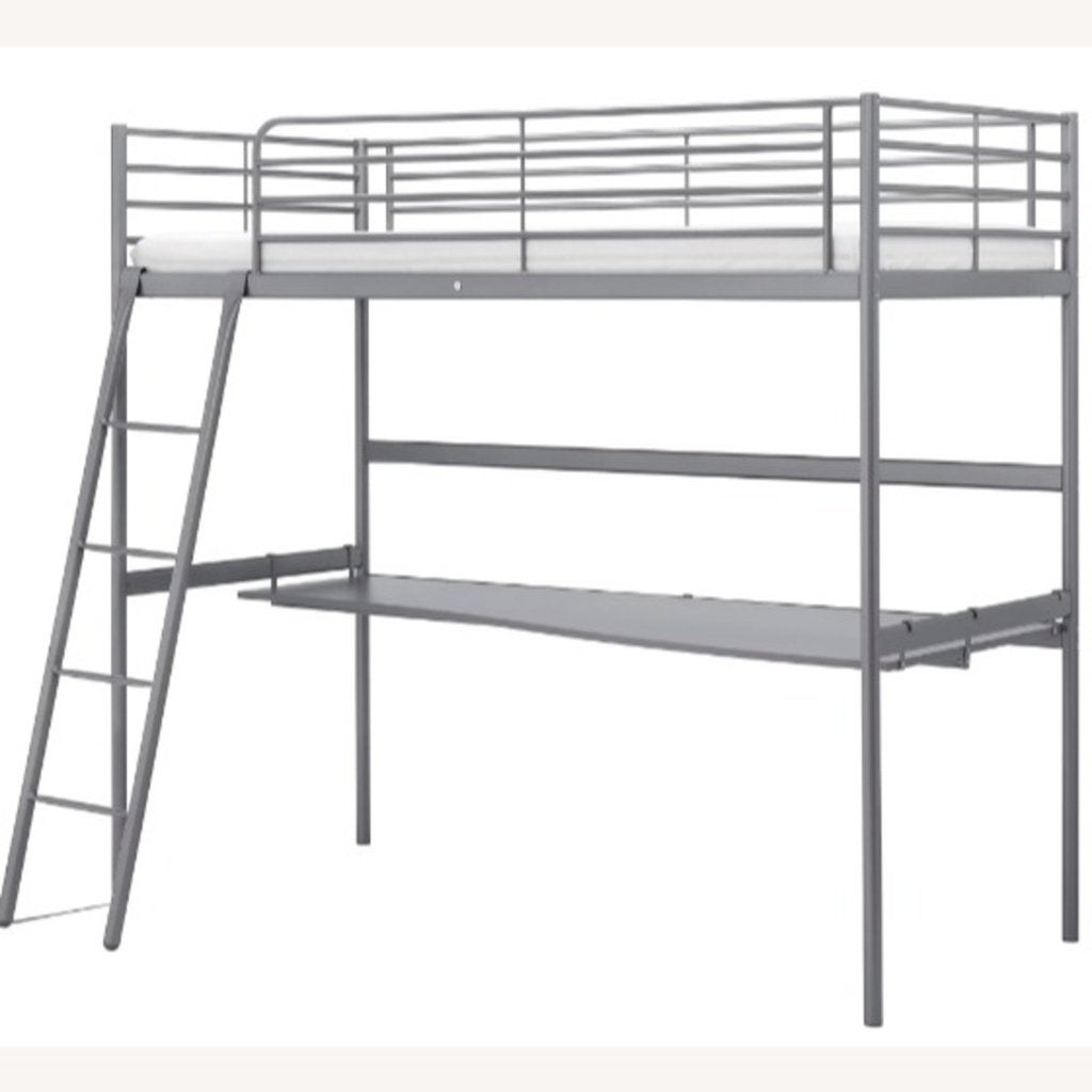 IKEA hoogslaper svarta incl. bureaublad, Ophalen, Gebruikt, Eenpersoons, 160 tot 180 cm