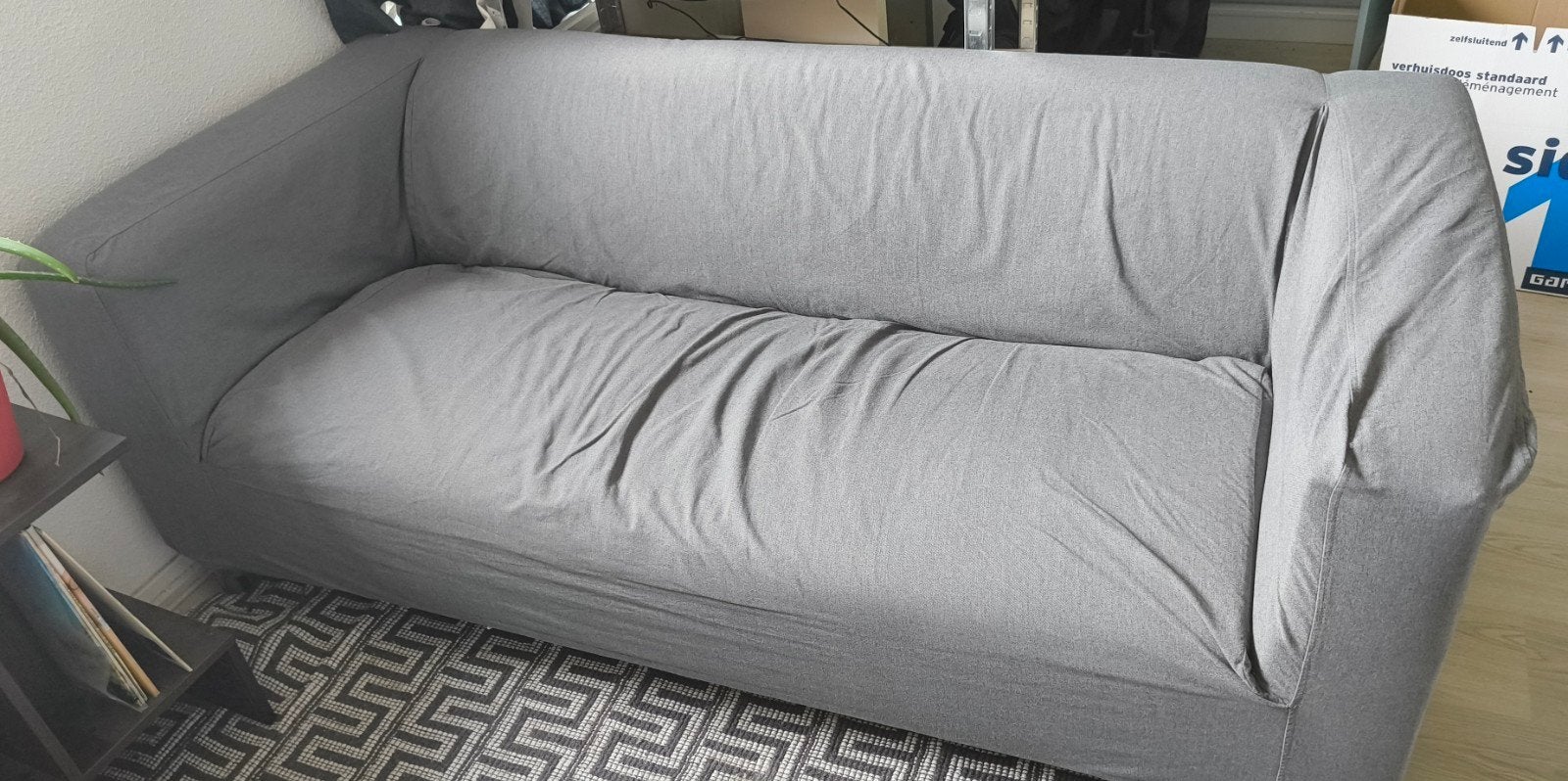 Klippan bank grijze hoes, Ophalen, Gebruikt, 150 tot 200 cm, Tweepersoons