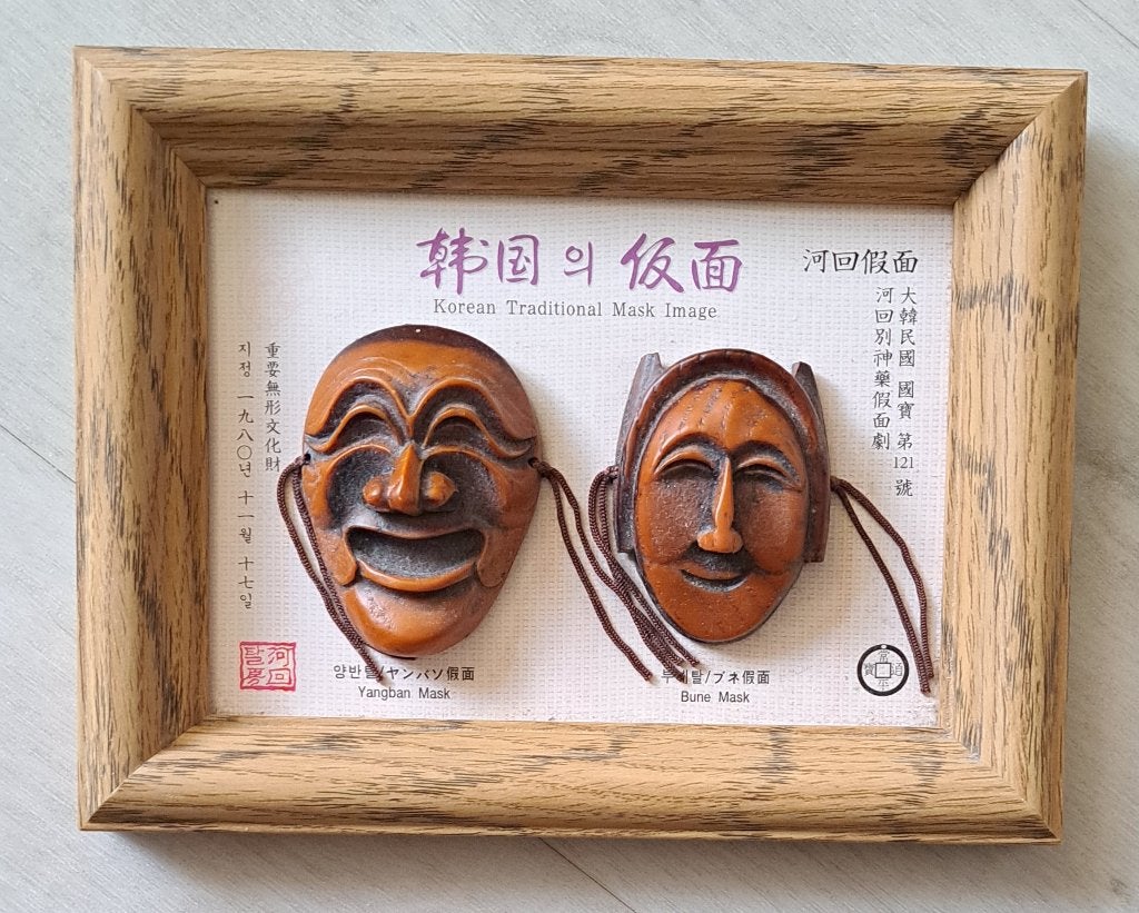 Korean mask schilderijtje, Huis en Inrichting, Verzenden, Zo goed als nieuw, Minder dan 50 cm, Schilderij