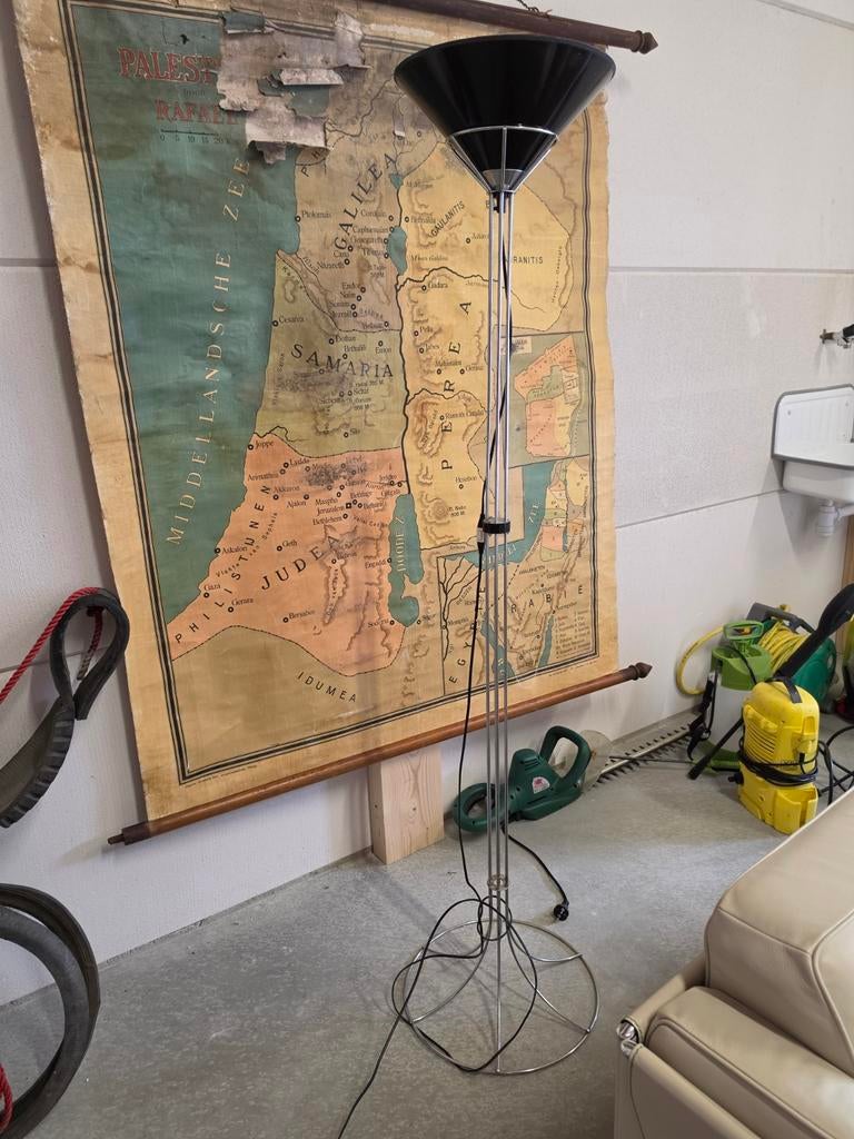 Vintage staande lamp IKEA G109 - Zwart/Chroom, Ophalen, Gebruikt, Metaal, Vintage, Retro, Modern