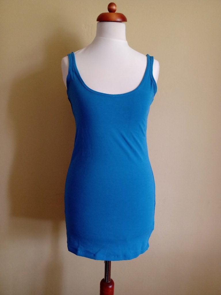 Korte Jurk Blauw Maat 34 ook te dragen als Lange Shirt, Atmosphere, Blauw, Ophalen of Verzenden, Zo goed als nieuw