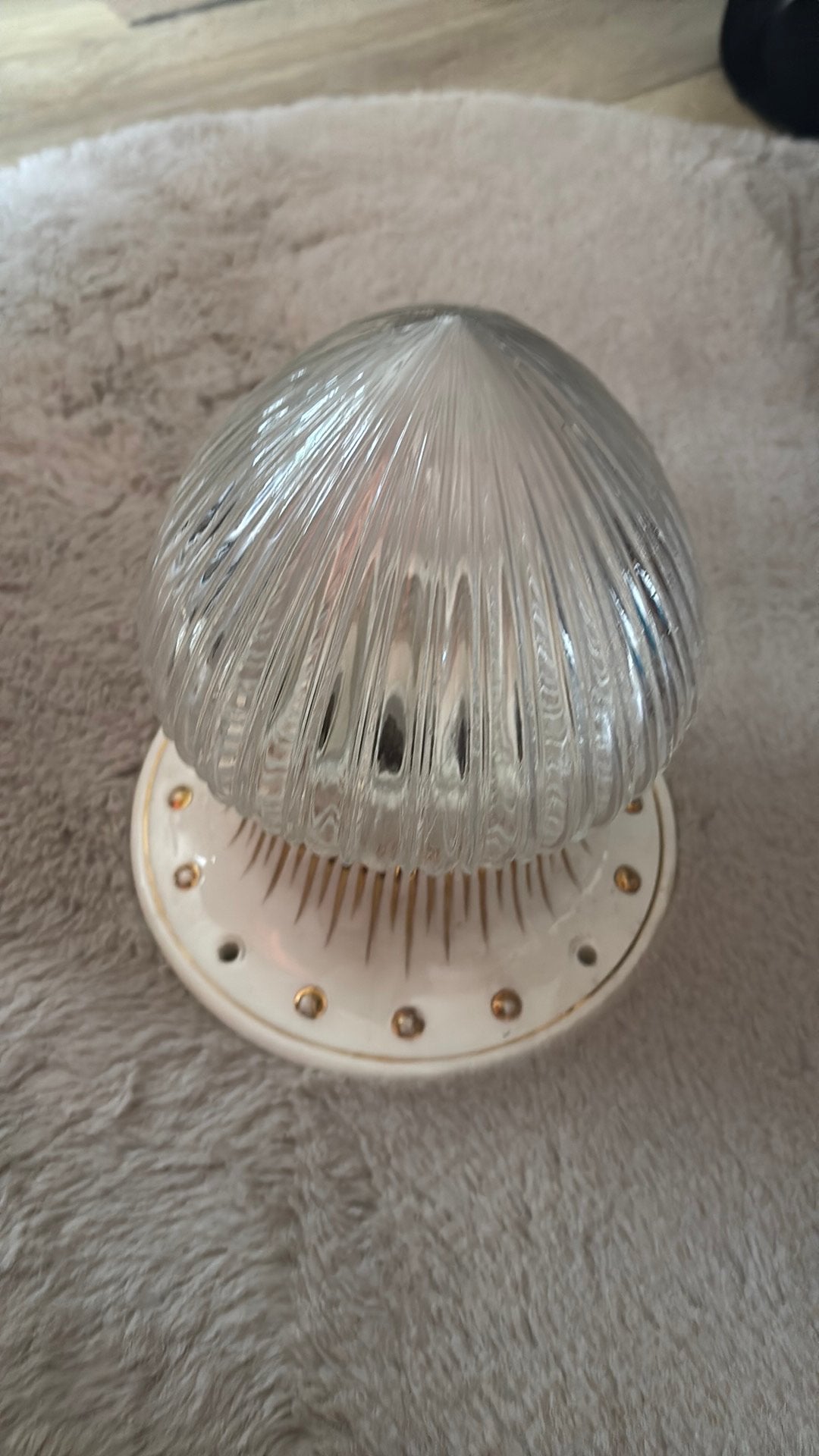 Art nouveoau kermieken plafond lamp creme, Ophalen of Verzenden, Zo goed als nieuw