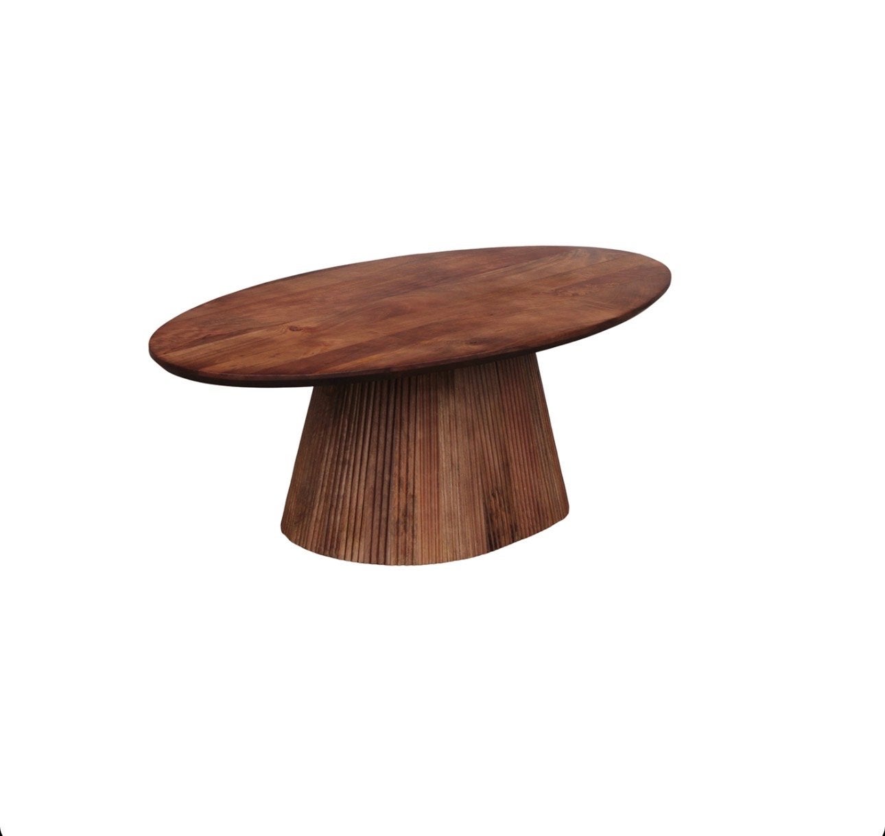 Stijlvolle Mangohouten Salontafel - Ovaal Design nieuw, Huis en Inrichting, Tafels | Salontafels, Ophalen, 100 tot 150 cm, 50 tot 100 cm