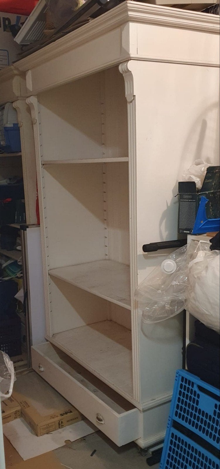 Witte open kast met lade en verstelbare planken (3 stuks), Ophalen, Met plank(en), Gebruikt, 100 tot 150 cm