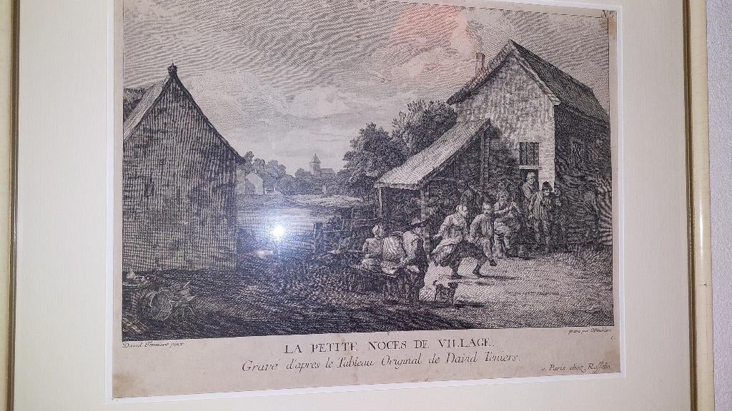 Gravure La petite noces de villages, Antiek en Kunst, Kunst | Etsen en Gravures, Gravure, Dagelijks leven, 1800 - 1899, Ophalen of Verzenden