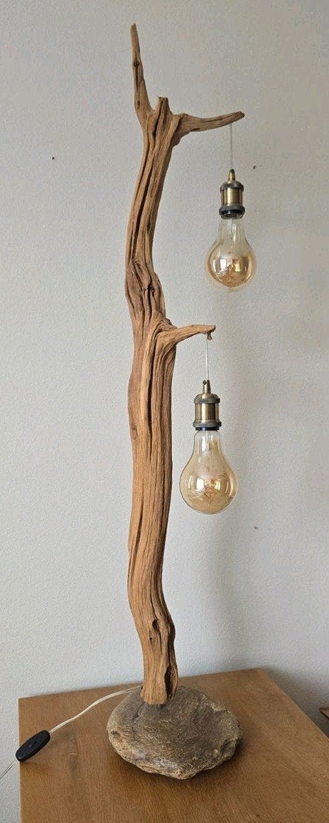 Bijzondere, handgemaakte vloerlamp van "Boominglights", Ophalen, Hout, Handgemaakt, Design