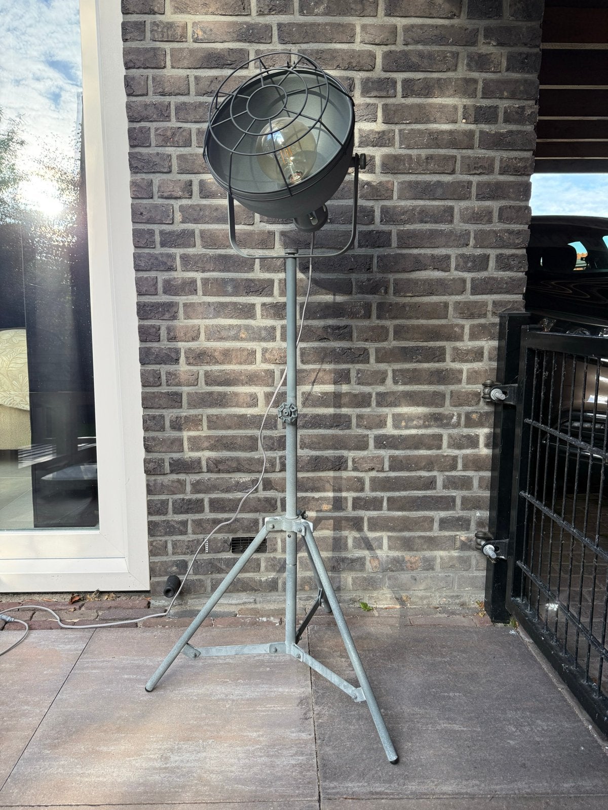Industriële Vloerlamp met Statief - Vintage Stijl, Ophalen of Verzenden