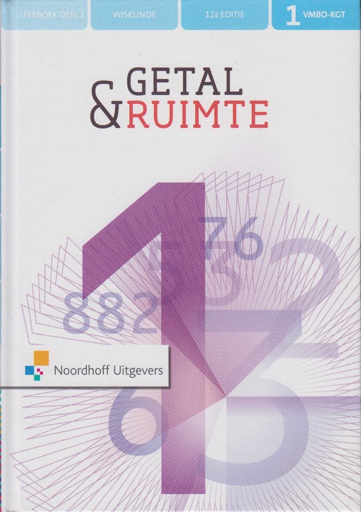 GETAL & RUIMTE 12e ed. VMBO-KGT 1 Leerboeken hardcover NIEUW, VMBO, Nieuw, Noordhoff Uitgevers, Wiskunde A