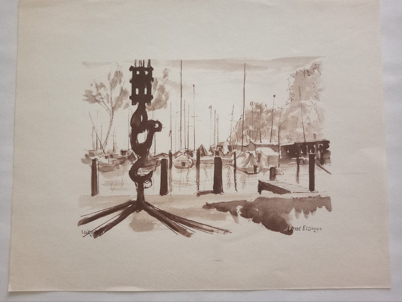 Uitgeest offset prent, Ophalen of Verzenden, Voor 1940, Gebruikt, Overige onderwerpen