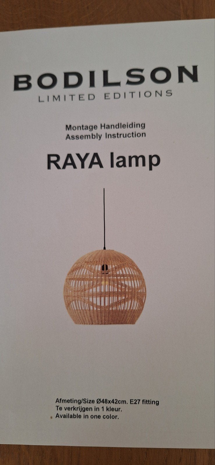 Mooie Bodilson Raya hanglamp - Zo goed als nieuw, Ophalen, Natuurlijk materiaal, E27 (groot), Zo goed als nieuw