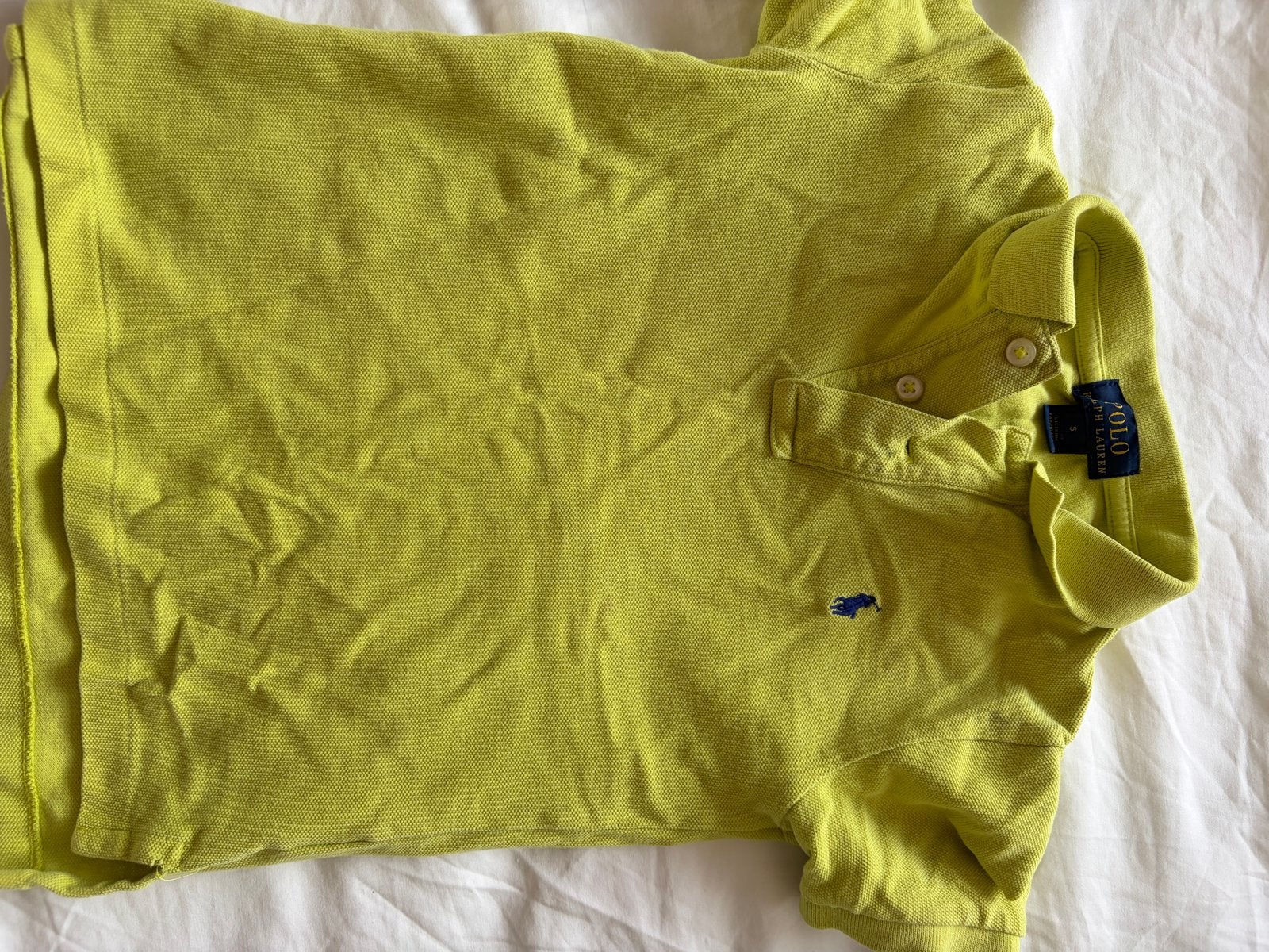 Ralph Lauren Polo Shirt Maat 5 - Geel, Ophalen, Zo goed als nieuw, Jongen, Shirt of Longsleeve