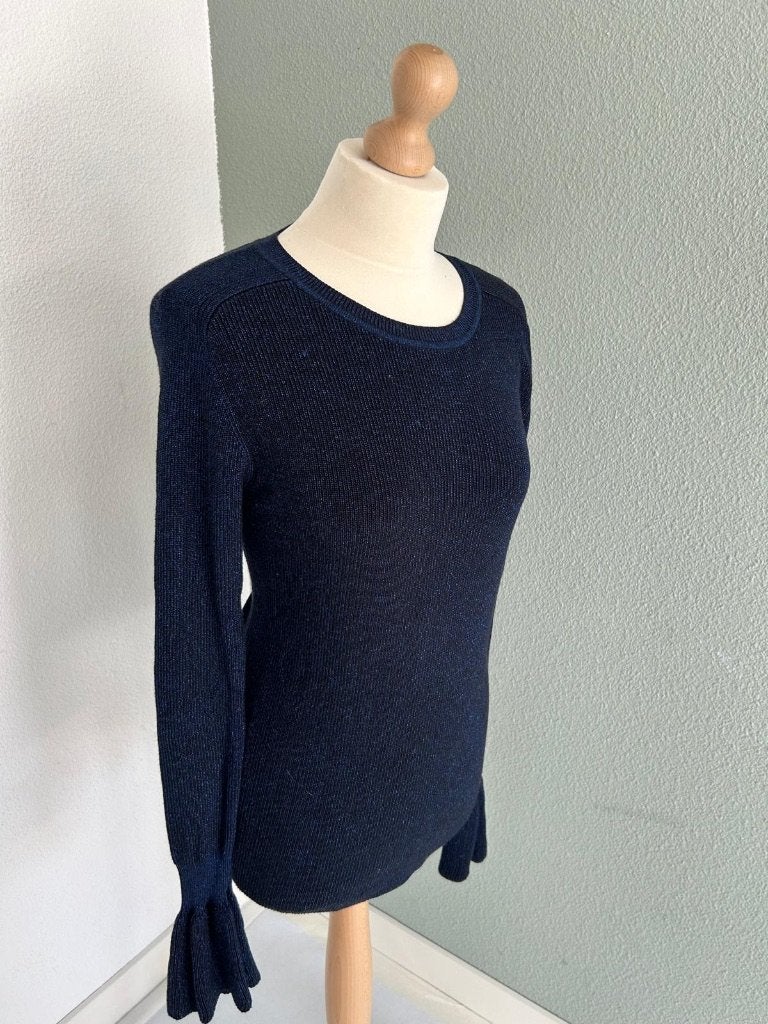 Fabienne Chapot maat L donkerblauwe glitter trui 195, Blauw, Maat 42/44 (L), Ophalen of Verzenden, Zo goed als nieuw