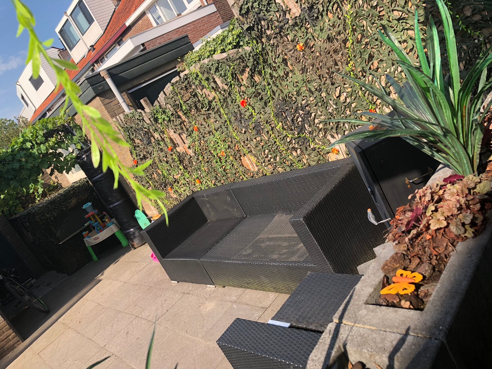 Rattan tuin bank zonder kussens klein bedrag, Ophalen, Gebruikt, Overige materialen