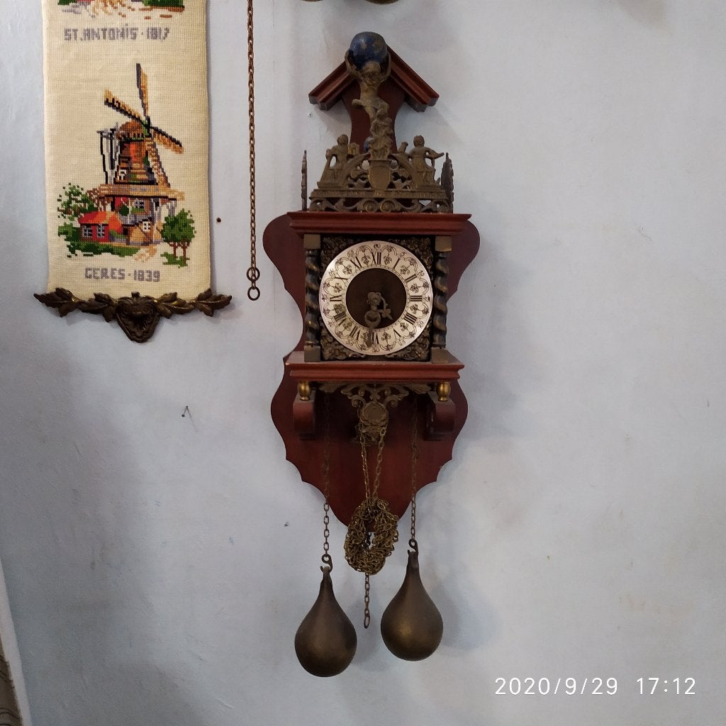 Antieke zaanse mechanisch klok, Antiek en Kunst, Ophalen