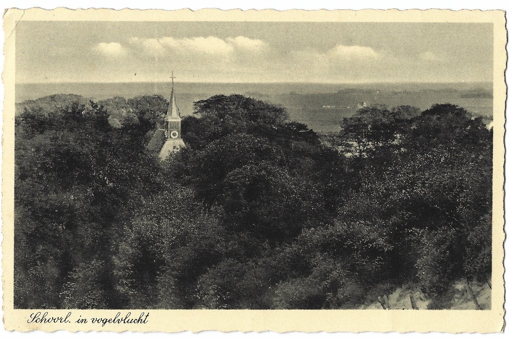 Schoorl, In vogelvlucht, Verzenden, 1940 tot 1960, Gelopen, Noord-Holland