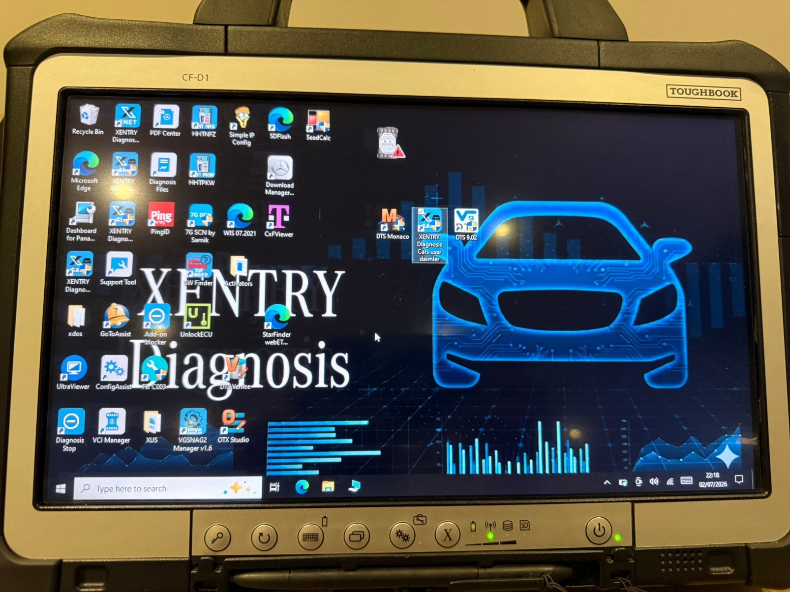 Panasonic Toughbook Diagnose PAD met Mercedes Softw, Computers en Software, Gebruikt, Qwerty, 8 GB, 13 inch