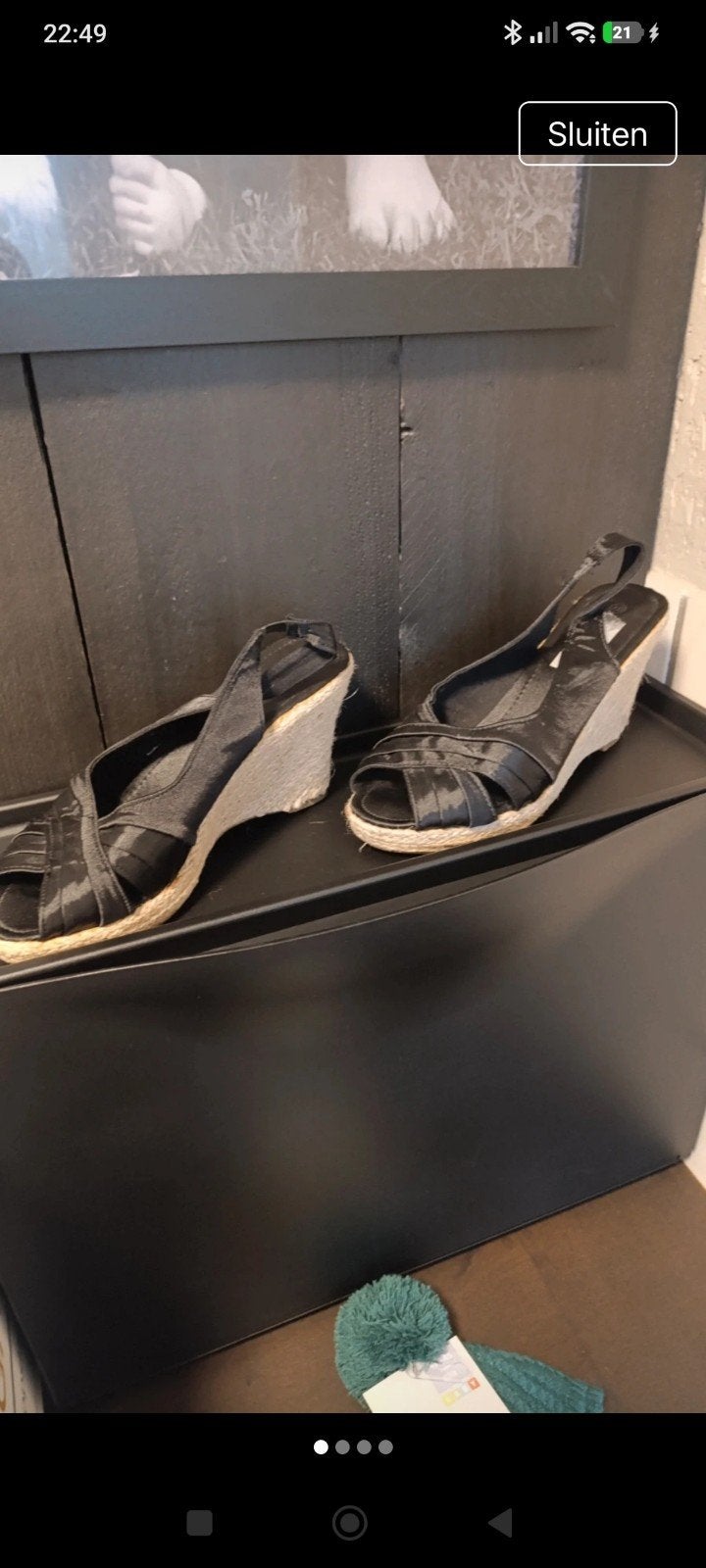 Zwarte espadrille sleehakken maat 40, Ophalen of Verzenden, Zo goed als nieuw, Zwart, Espadrilles of Moccasins
