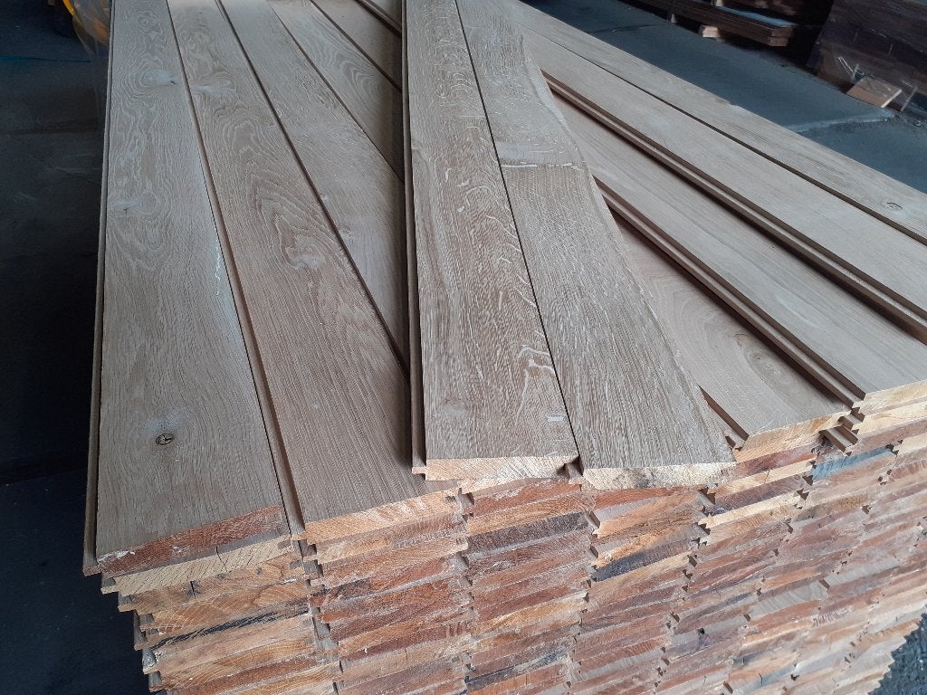 Eiken vloerdelen / dakbeschot 21x100x2000mm - 245 stuks, Planken, Nieuw, Ophalen of Verzenden, Hardhout