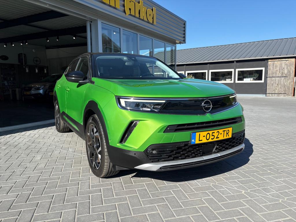 Opel Mokka-e Ultimate 50-kWh 11kw bl. snel laden, 136 pk, Zwart, Mokka-e, Leder en Stof
