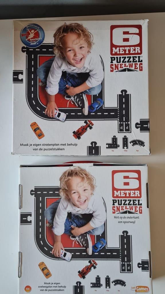 2x 6 meter puzzel autoweg voor speelgoedauto's, Kinderen en Baby's, Speelgoed | Educatief en Creatief, Zo goed als nieuw, Ophalen of Verzenden