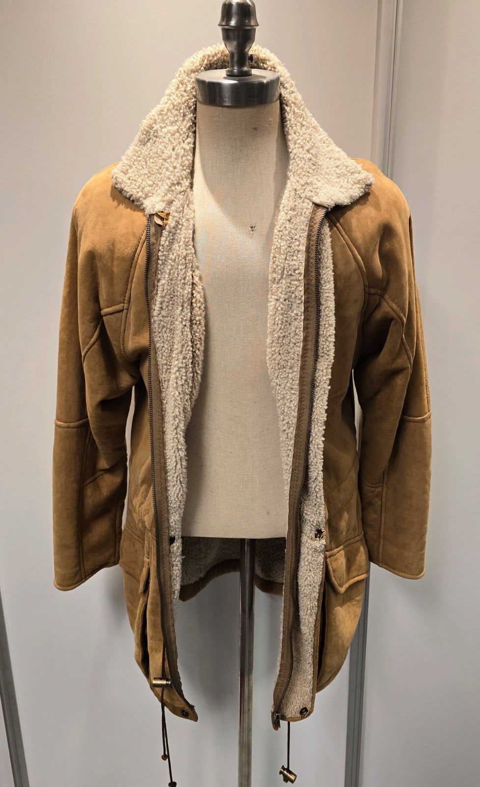 Heren lammy coat - maat M - lamsleer en lamsvacht, Kleding | Heren, Ophalen of Verzenden, Gedragen, Maat 52/54 (L), Bruin