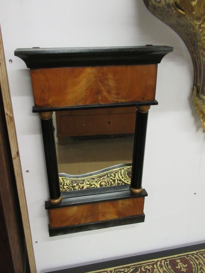 Oer 09887 kleine ANTIEKE kersenhouten Biedermeier spiegel, Ophalen, Overige vormen, Minder dan 50 cm, Minder dan 100 cm