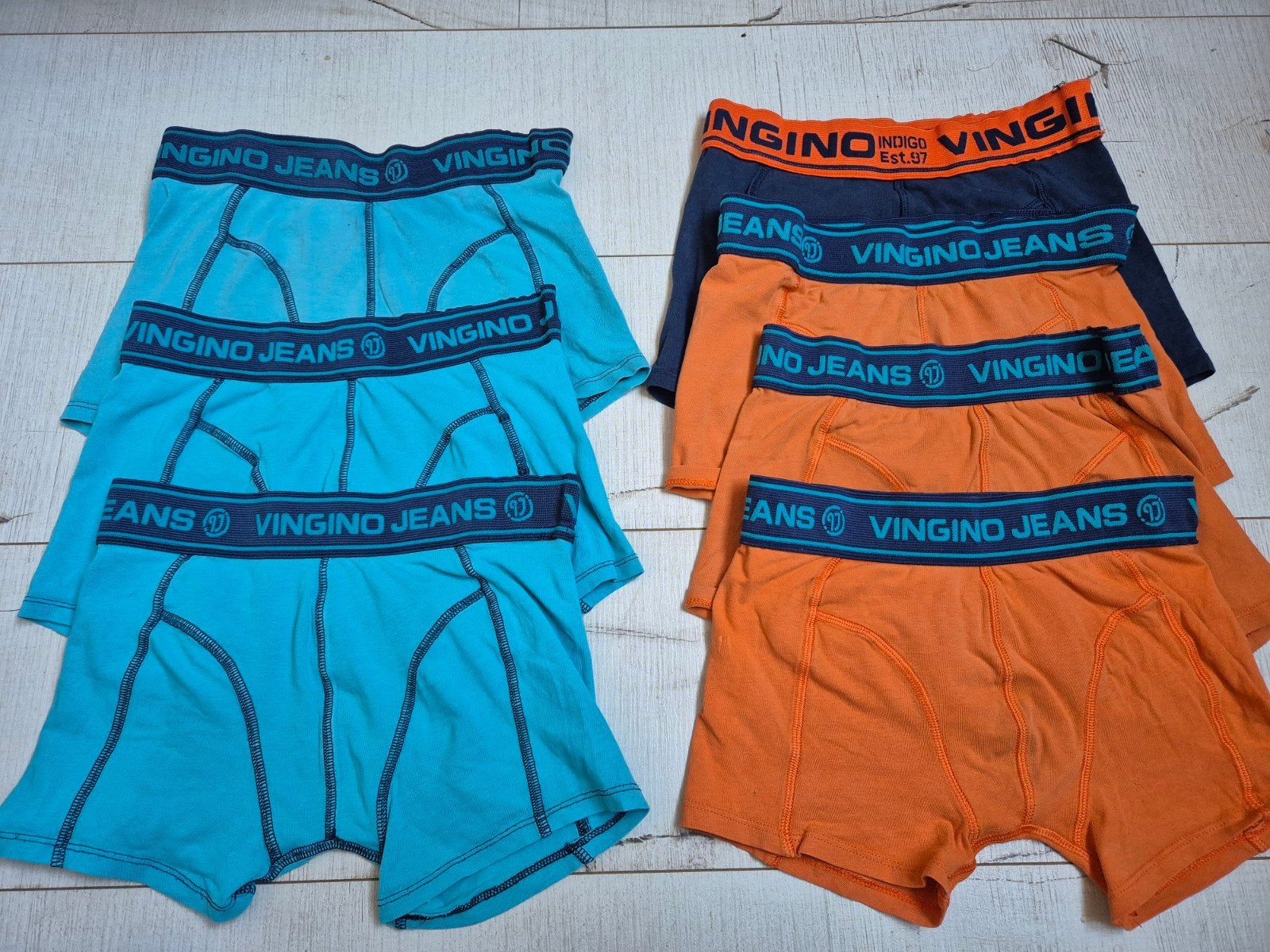 7 gekleurde boxershorts mt 140 - 152 (Vingino), Zo goed als nieuw, Vingino, Jongen, Ophalen